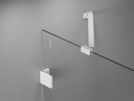 Mexen Lunar 2-dalių dešinė vonios pertvara 90 x 150 cm, permatomas, baltas - 897-090-100-20-00-P