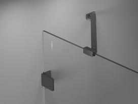 Mexen Lunar vonios sienelė 2-dalių, kairė 130 x 150 cm, skaidri, šešėlinė pilka šlifuota - 897-130-100-66-00-L