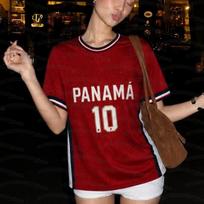 26 summer women  Panama Football fans Jerseys For Men Cheerleaders Short Sleeve Tees Casual O-neck Sports Tshirts women  t-shirt S