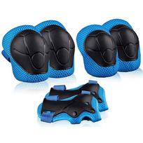 Pads Safety Knee Protector Wrist Guards Elbow Pads Kids Knee Pads Set Protective Gears Set mėlyna