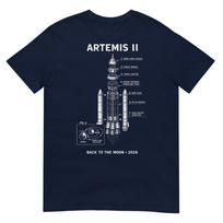 Blueprint Space Rocket Launch Mission To The Moon Artemis 2 TShirt S