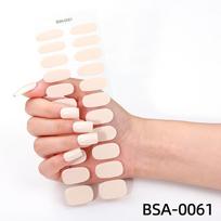 Nail Art Sticker Free Baking Solid Color Semi-Curing Nail Sticker BSA-0061