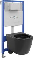Mexen Carmen paslėptas WC rėmas Fenix Slim su WC klozetu, juodas matinis - 6103388XX85, 49x37x34 cm
