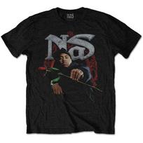 Men's Nas Red Rose Slim Fit T-shirt Medium Black XL