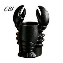 Novelty Desk Decor Lobster Pen Holder, 3D Printed Desktop Organizer, Crayfish Pencil Stand Creative Office Gift for Student Supplies, Halloween Party juoda