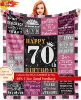 70-ojo gimtadienio dovanos moterims 70-ojo gimtadienio dekoracijos moterims, dovana 70 metų moteriai Laimingo 70-ojo gimtadienio dovana 75X95CM pink