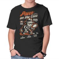 Unisex Crew Neck T-Shirt Paws On The Case Graphic Short Sleeve Casual Tee XXXL