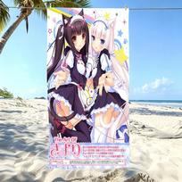 1Pc Nekopara Chocola Vanilla Catgirl Microfiber Beach Towel Quick Dry Sand Free Soft Absorbent Pool Gym Sports Towel 40X60CM