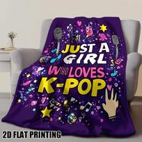 K-Pop Inspired Flannel Throw Blankets For All-Season Cozy Soft Comfort Suitable Blanket For Office Bed Sofa Room Home Decor 130x150cm