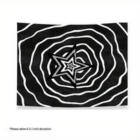 Trippy Spiral Star Tapestry, Black White Pixel Star Print Polyester Wall Hanging, Psychedelic Minimalist Themed Home Decor For 40CMX60CM