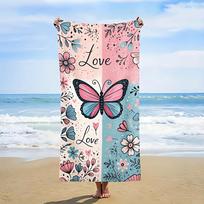 1Pc Bohemian Microfiber Beach Towel, Quick-Dry Machine Washable, Ideal For Pool Gym Spa Travel Summer 40X60CM
