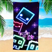 Towel Microfiber Beach Towel, Quick-Dry, Sand-Free, Ultra-Fine Fiber, Super Soft. G-Geometry Dash Robtop Gamess 60x35CMSYJ60