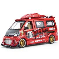 1:24 Wuling Alloy Track Sports Car Truck Model Diecasts Metal Modified Racing Car Model Simulation Sound and Light Kids Toy Gift raudona