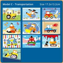 10 Pcs 3D EVA Foam Sticker Creative Art Craft Kit for Kids Boys Girls DIY Cartoon Animal Transportation Painting for Education
