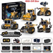 2026 Technical 5in1 Creative LED Robot High-tech App Rc Toys DIY Educational Building Block bricks Model For boy Christmas Gifts