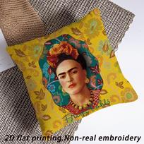 1Pc Frida Kahlo Art Throw Pillow Cover, 2D Double-Sided Print Soft Polyester Cushion Case For Home Sofa Bedroom Car Decor Peach skin 18*18(CM)-1Pcs