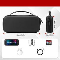 Apsauginis dėklas Nintendo Switch 2 Kelioninis krepšys 10 vietų žaidimams Juodas — konsolės dėklas, nintendo switch priedai, kietas eva dėklas, žaidimų kortelių dėklas, įrangos krepšys, priedų dėklas, nešiojamos konsolės apsauga