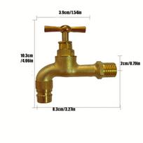 1pc Full Copper Vernacular Tap, Washing Machine Old Fashioned Tap, Outdoor Anti-freeze Anti-theft Spout for Outdoors Pack of 1