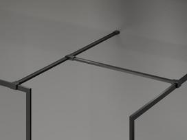 Mexen Kioto-F dušo sienelė Walk-in su rėmu 155 x 110 cm, skaidrus 8 mm, juodas - 800-155-202-04-70-110