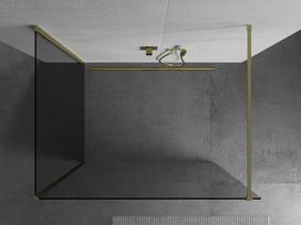 Mexen Kioto dušo sienelė Walk-in 90 x 85 cm, permatoma, aukso spalvos šlifuota - 800-090-212-55-00-085