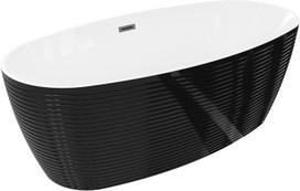Mexen Lira laisvai stovinti vonia modelis 170 x 80 cm, balta/juoda, juodas persipylimas - 52831708075-70, 170 x 80 cm