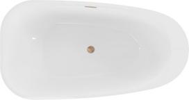 Mexen Giada laisvai pastatoma vonia 170 x 90 cm, balta blizgi, perpildymas šlifuotas varis - 52741709000-65, 170 x 90 cm