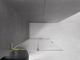 Mexen Velar L stumdomos dušo sienelės Walk-in 120 x 200 cm, skaidrios 8 mm, auksinės - 871-120-003-03-50