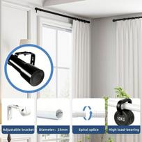 Sieninis ištraukiamas metalinis karnizas tvirtas patvarus juodas 67-171 cm — užuolaidų strypas, miegamojo karnizas, užuolaidų laikikliai, langų dekoras, loft karnizas, langų aksesuarai