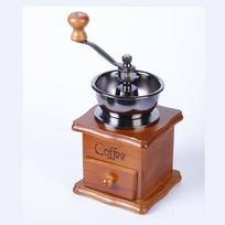 Compact Manual Wooden Coffee Grinder - Small Hand-Crank Mill for Coffee Beans Picture Color