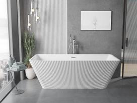 Mexen Tava laisvai stovinti banguota vonia 170 x 75 cm, balta, chromuota išleidimo anga - 52851707500-01