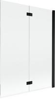 Mexen Mist vonios širmos 2 sparnų dešinė 130 x 150 cm, permatomas, juodas - 8A9-130-002-70-00-P