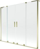 Mexen Velar L Duo vonios širmos 2-dalių dviduonių 180 x 150 cm, permatomas, auksinis - 896-180-003-02-50