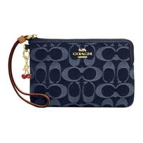 Coach Signature 16 spausdinto logotipo audinio delninė Maža unisex delninė Džinsų mėlyna CZ452-IMXIA Basic Set (Bag+Dust Bag) gray