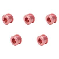 5pcs Aluminum Alloy Chainring Bolts Single Chainwheel Bolts Nut Single Speed Chainwheel Screws for Road, Mountain Bike