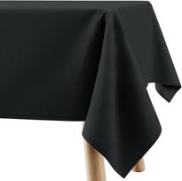 Moderni dėmėms atspari stačiakampė staltiesė 130x180 cm Elegantiška juoda — stalo tekstilė, lauko staltiesė, stalo užtiesalas, žakardinė staltiesė, sodo tekstilė, valgomojo staltiesė, geometrinis raštas