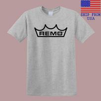REMO Būgnai Vyrai#039;s Pilkas Dydis S5XL Unisex Marškinėlis XXL