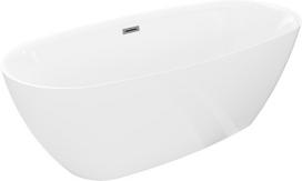 Mexen Luvo Slim laisvai pastatoma vonia 170 x 75 cm, balta, perpylimas šepečių gun gray - 52801707500-66, 170 x 75 cm