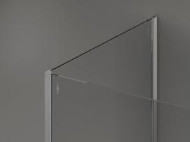 Mexen Kioto dušo sienelė Walk-in 120 x 70 x 30 cm, juodas rėmelis, chromas - 800-120-070-221-01-70-030