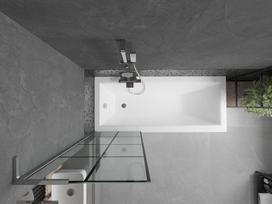 Mexen Next L vonios stakta 1-durų 60 x 150 cm, juodas tinklelis, chromas - 895-060-000-03-77-01