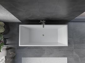 Mexen Vigo laisvai stovinti vonia 178,5 x 80 cm, balta/juoda, šlifuotas nikeliu - 51251788075-97, 178,5 x 80 cm