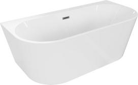 Mexen Oval+ laisvai stovinti prie sienos montuojama vonia 170 x 80 cm, balta, metalinė perpildymo anga - 52681708000-95, 170 x 80 cm