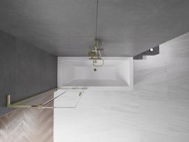 Mexen Velar L vonios ekrano 2-durų stumdomas 75 x 150 cm, skaidrus, auksinis šlifuotas - 896-075-003-01-55