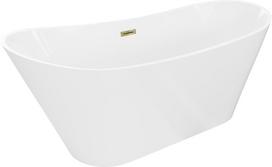 Mexen Dora laisvai pastatoma vonia 150 x 75 cm, balta, auksinė pertekėjimo anga - 52071507500-50, 150 x 75 cm