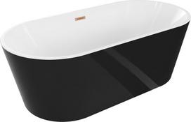 Mexen Luna laisvai pastatoma vonia 140 x 75 cm, balta/juoda, vario perpylimo anga - 52031407575-65, 140 x 75 cm