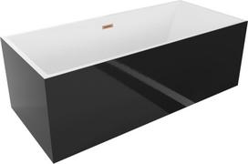 Mexen Vigo laisvai stovinti vonia, 178,5 x 80 cm, balta/juoda, šlifuotas vario perpylimas - 51251788075-65, 178,5 x 80 cm