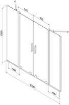 Mexen Velar Duo vonios sienelė 2 dalių stumdomas 170 x 150 cm, matinė, rožinis auksas - 896-170-000-32-60