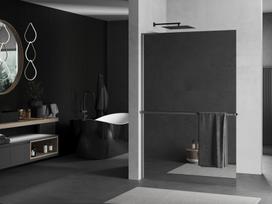 Mexen Kioto+ L dušo siena su lentyna Walk-in 120 x 200 cm, veidrodis, gun metal - 800-120-123-95-50