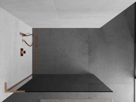 Mexen Kioto L dušo sienelė Walk-in 90 x 200 cm, grafitas, šlifuoti vario elementai - 800-090-103-65-40, 90 x 200