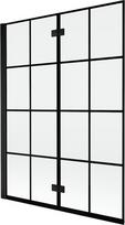 Mexen Mist dušo ekrano 2-sparnų kairinis 130 x 150 cm, juoda tinklelio, juodas - 8A9-130-002-70-77-L