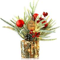 Mini dirbtinė LED eglutė Kalėdinė stalo dekoracija 35 cm žalia — kalėdiniai papuošimai, kalėdinis apšvietimas, maža eglutė, palangės dekoracija, apsnigta eglutė, kalėdinė kompozicija